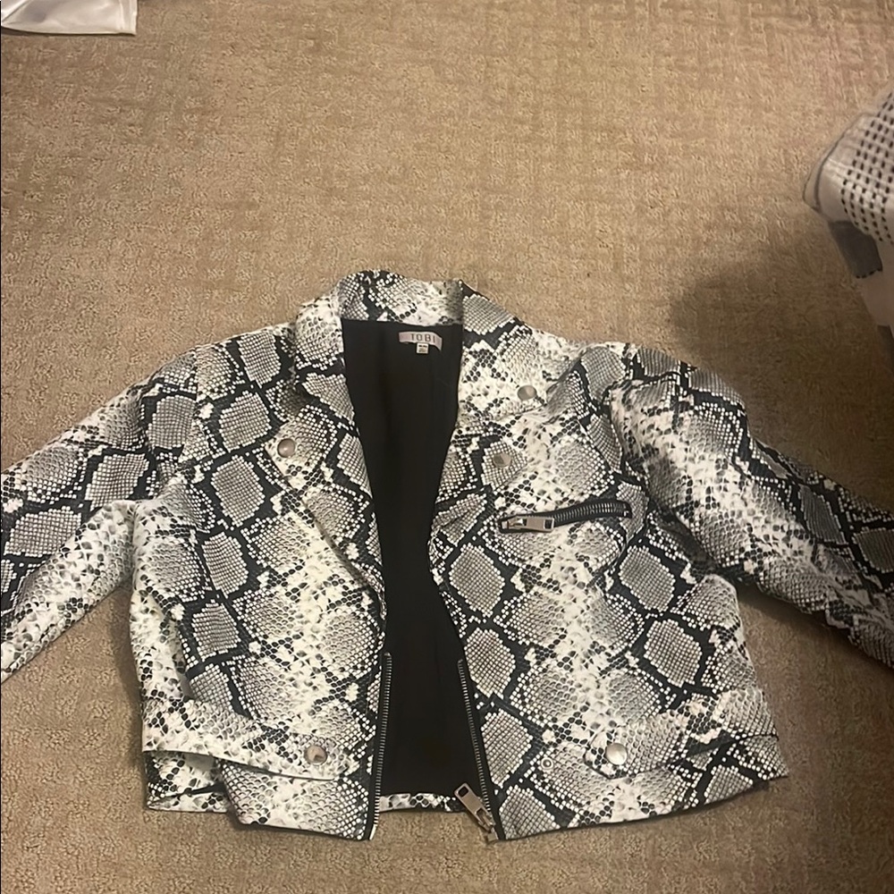Snakeskin leather jacket